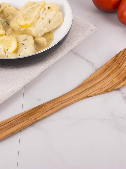 Italian Olive Wood Spatula, Handcrafted in Europe, 12-Inches,Brown